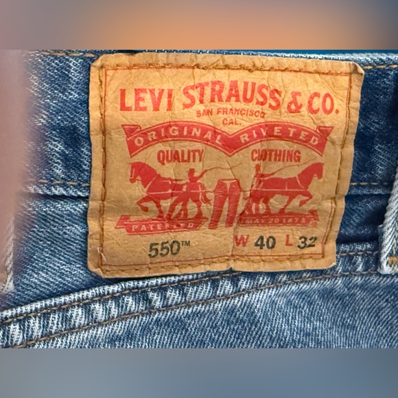 Levis 550 Blue Denim Jeans Relaxed Fit Mens 40 x 32 Y2K Vintage - Picture 7 of 11